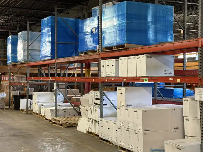 Plumbing supplies in the Hajoca Roanoke warehouse