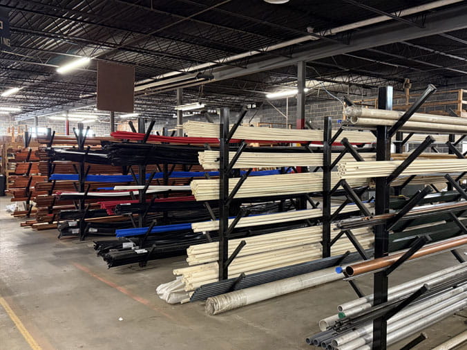 PVC pipes in the Hajoca Roanoke warehouse